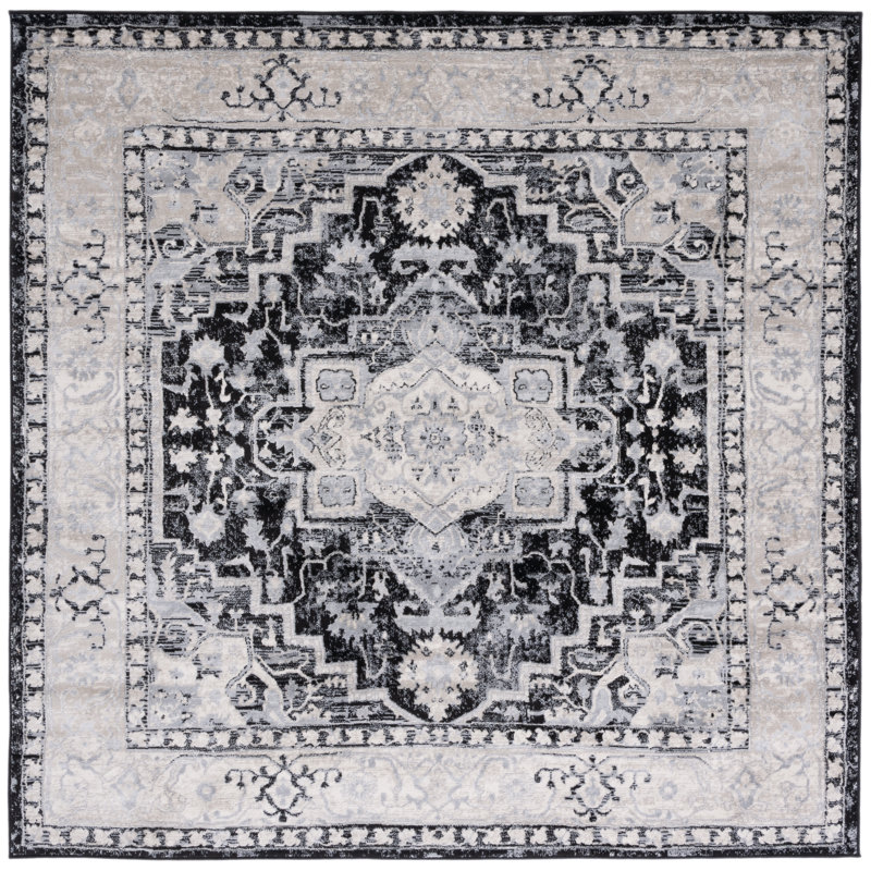 Tapis oriental tissé à la machine Hayashi, Carré 6 pi 7 po