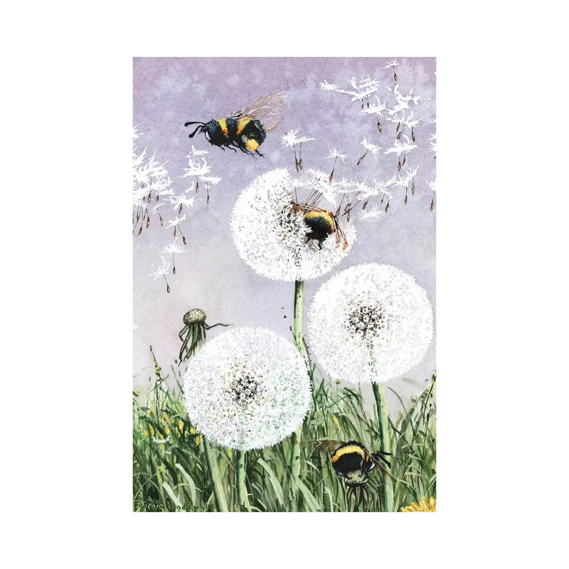 Reproduction d’art, "dandybees" par Maggie vandewalle, Toile tendue, H 12 po x l 8 po x P 0,75 po, Pas de tapis