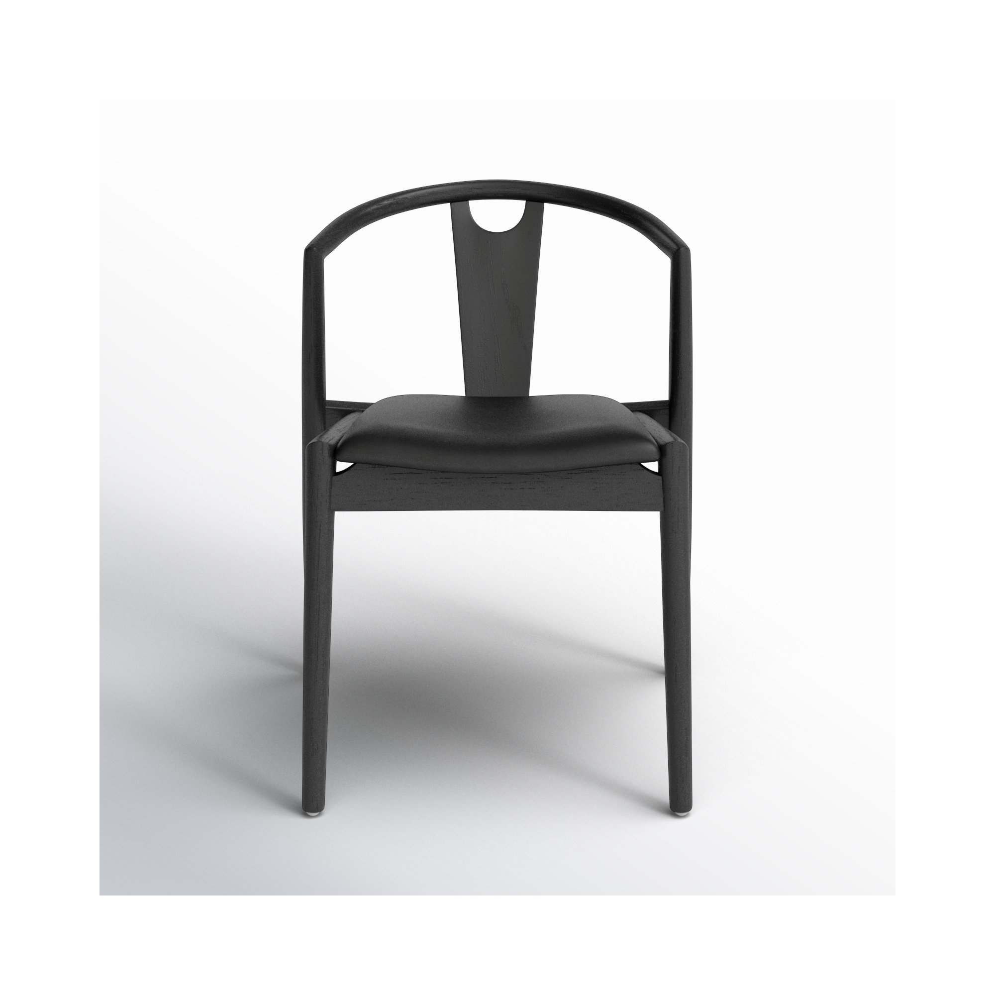 Ambra Vegan Leather Dining Chair, Black Faux Leather, 1