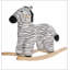 Cheval à bascule Qaba, animal à bascule pour enfants, cheval en forme de zèbre avec son réaliste pour garçons et filles de 2 à 4 ans