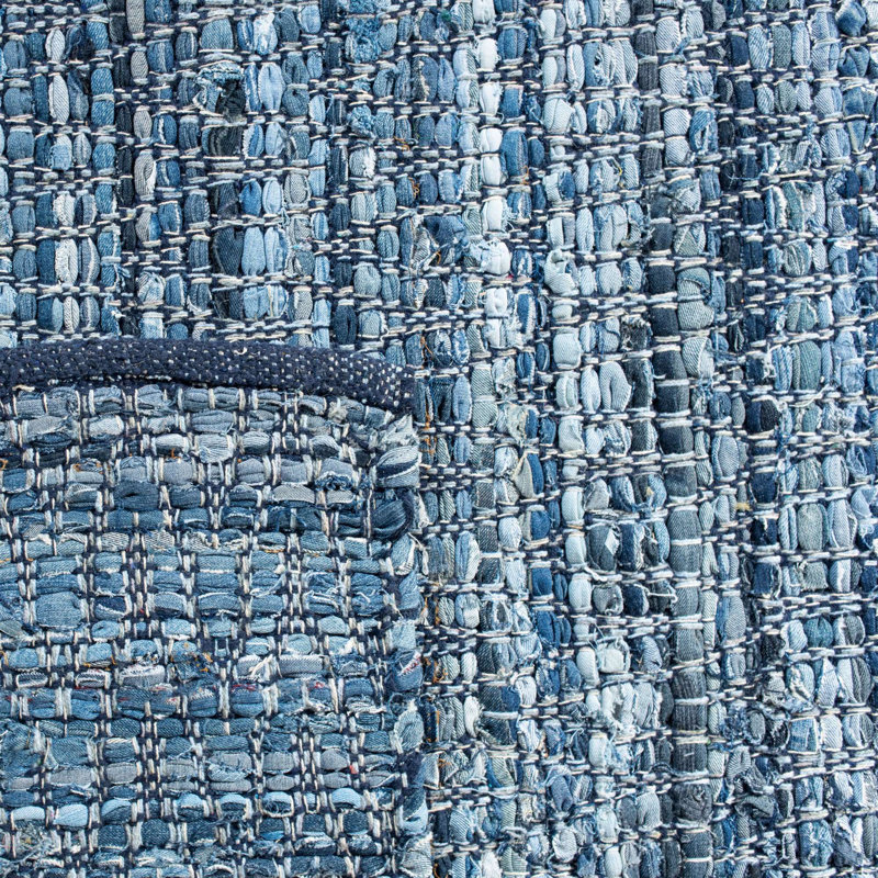 Saleem Striped Handwoven Blue/Grey Area Rug, Runner 2'3" x 7'