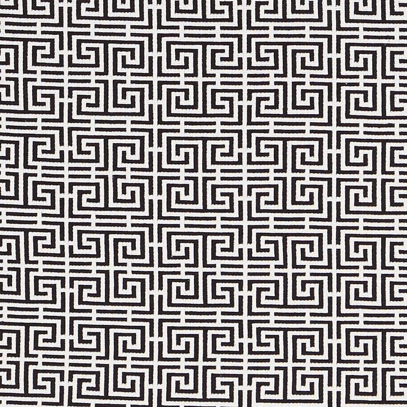 Tissu frettes Chinois, Noir / Blanc