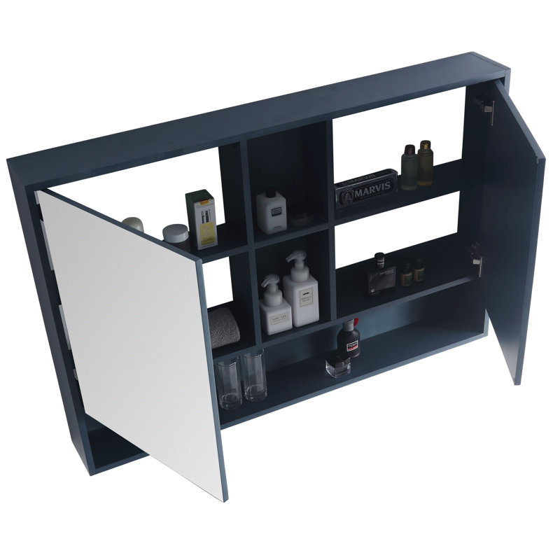 Armoire à pharmacie avec portes et 2 tablettes Maisie, Bleu
