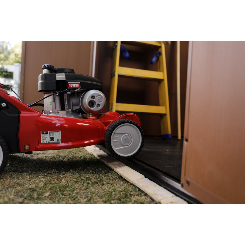 6' x 8' Brown Resin Outdoor Storage Shed with Windows