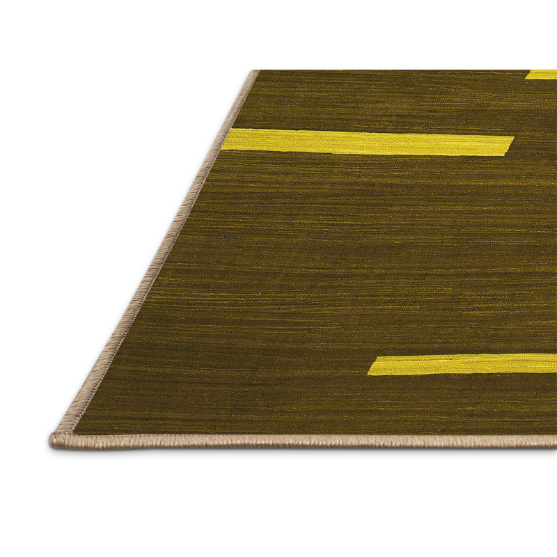 Tapis contemporains jaunes lavables à la machine 767, Rectangle 2 pi x 3 pi