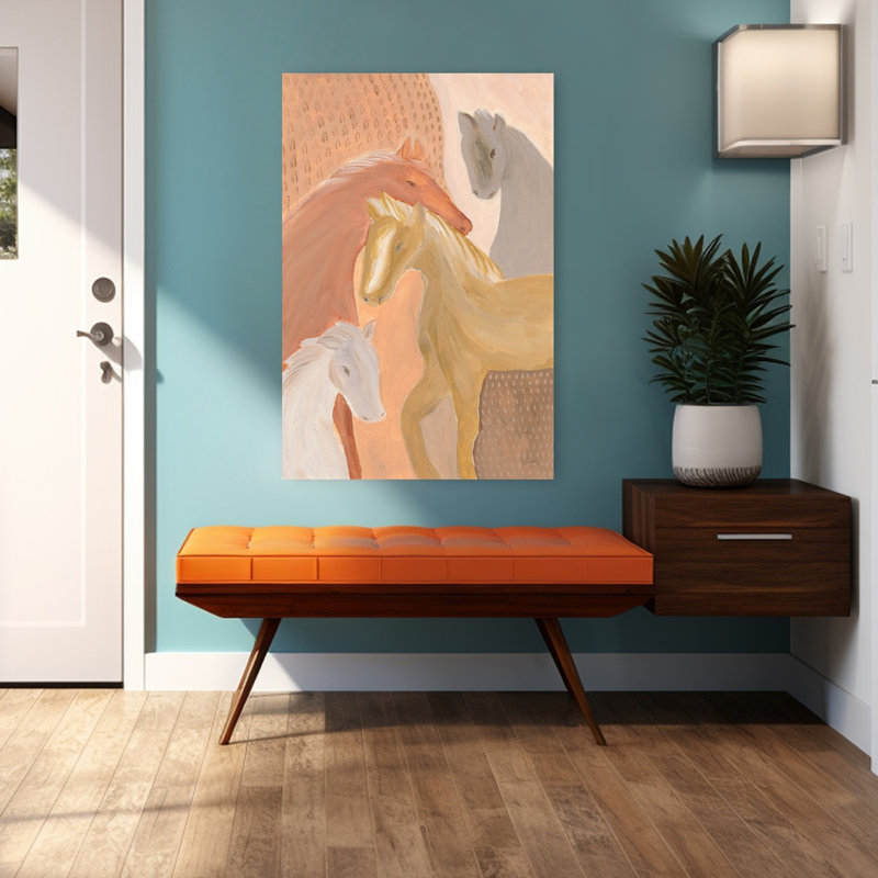 «Dustborn Stallions II», reproduction d'art murale cheval contemporain, 48" H x 32" W