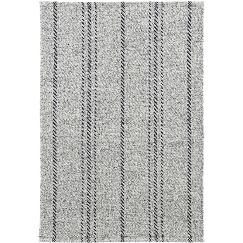 Melange Stripe Grey/Black Handwoven Indoor/Outdoor Rug, Runner 2'6" x 8'