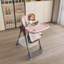 Repas à la maison et chaise haute réglable pour bébé pliable rose pour enfants de 0 à 6 ans