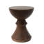 Table d'appoint de jardin en béton 16 po, forme nervurée, structure d'ombrage naturel, pour balcon
