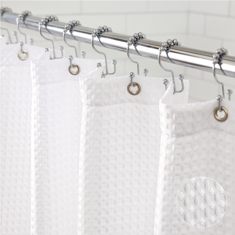 Rideau de douche Premium Waffle Weave, White