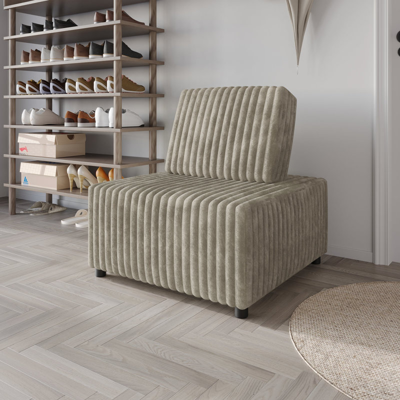 Chaise en velours beige, Beige