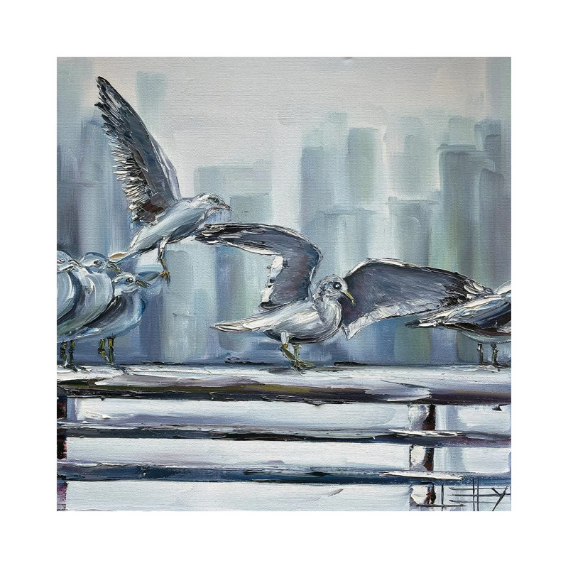 Toward Manhattan, New York City 1 Piece Wall Art on Canvas, 45.72 cm H x 45.72 cm W, Wrapped Canvas
