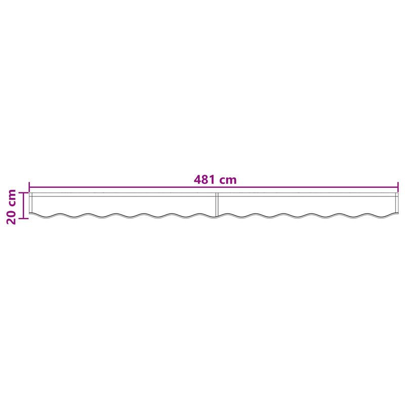 VidaXL Polyester Cover Retractable Fabric Replacement, Solid Colour, Taupe, 481cm W x 20cm D