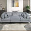 Fauteuil d'angle en velours côtelé gris