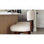 Tabouret de bar pivotant rembourré avec structure en bois massif et repose-pieds plaqué or-129235222