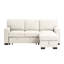 Canapé modulaire confortable en tissu beige avec canapé-lit réversible, méridienne de rangement, bureau rabattable et méridienne coulissante confortable à 2 ports, table