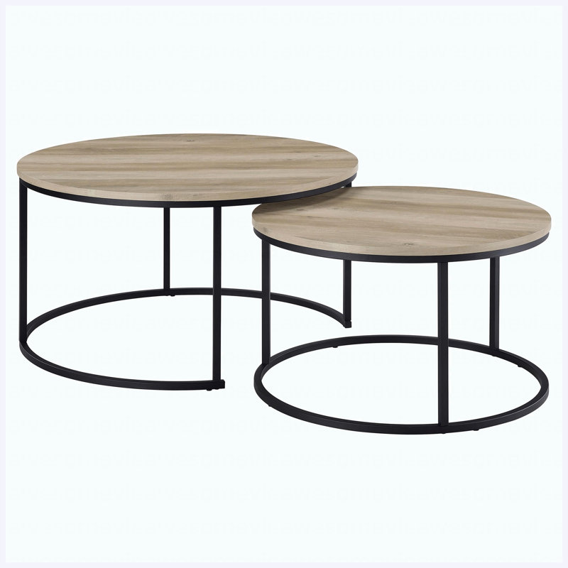 Ensemble de tables basses gigognes 2 pièces Rustic