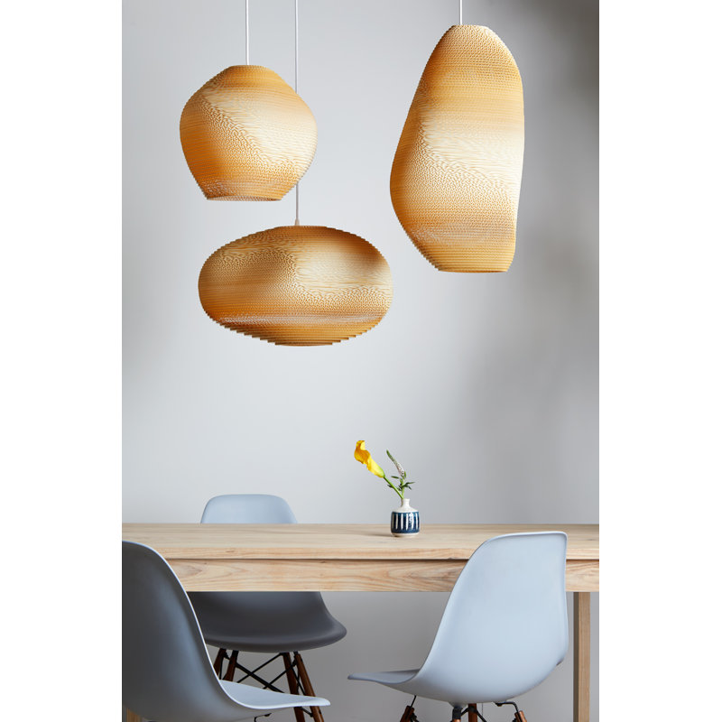 Luminaire suspendu Scraplights Pebbles Allyn, Blond