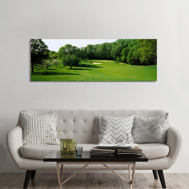 Trees On A Golf Course, Baltimore Country Club, Baltimore, Maryland, USA by Panoramic Images - Wrapped Canvas Panoramic Print