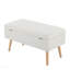 Banc, tissu / bois naturel - crème
