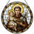 Saint Child Stained Glass Window Panel，12"H-2112480590
