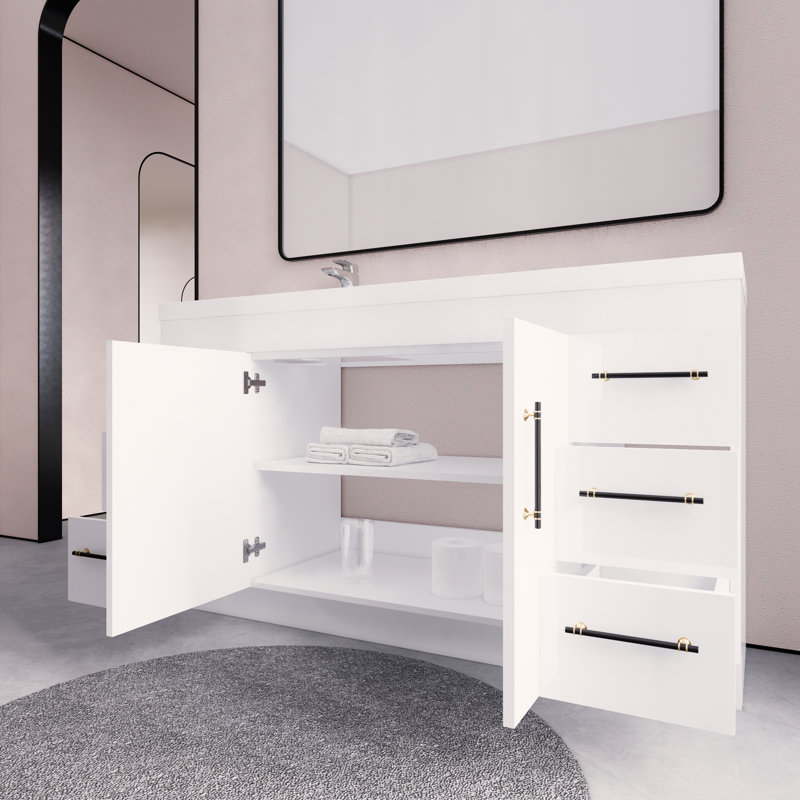 Ensemble de meuble-lavabo simple 60 po Verda, Blanc