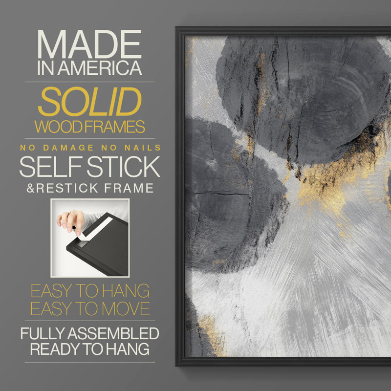 Abstract CCCLXXIX Framed Print - Ready To Hang - Made in USA, 10" H x 8" W, Black