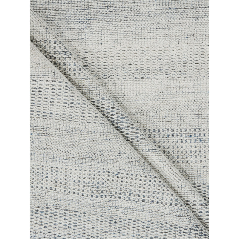 Tapis moderne bleu et ivoire Zoe Rose Hi Low Collection D