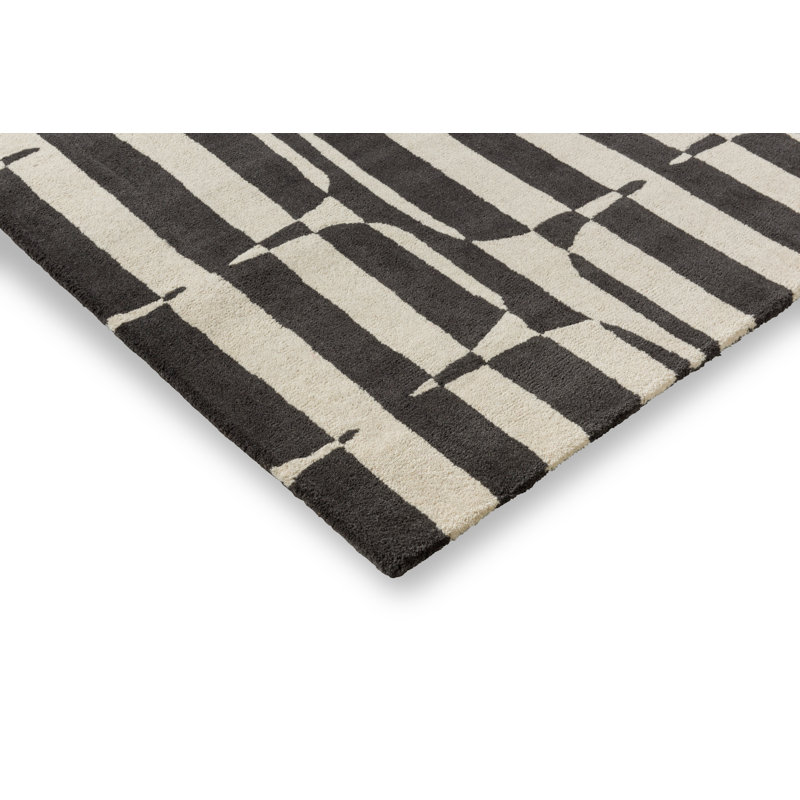 SCI Lohko Stripe Charcoal 123105 160X230, Rectangle 8'2" x 11'6"