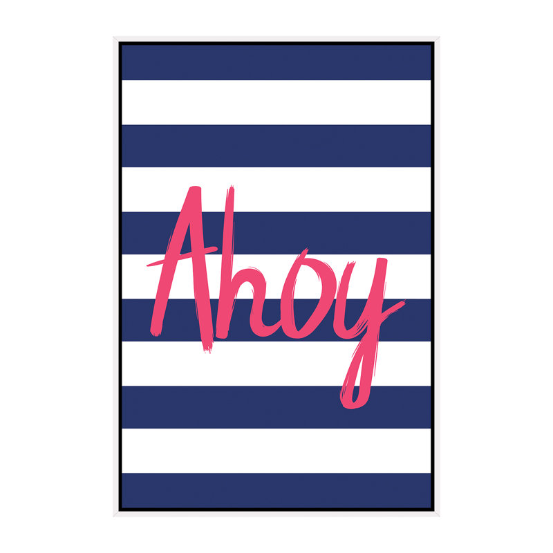 Ahoy Nordic Design - impression d'art graphique, H 60 po x l 40po x P 1,5 po, Toile blanche encadrée, Aucun mat