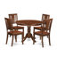 L'ensemble de salle à manger 3 pièces comprend une table de salle à manger ronde avec piédestal et 2 chaises de cuisine, acajou-1927283734-2110941535-2110941533