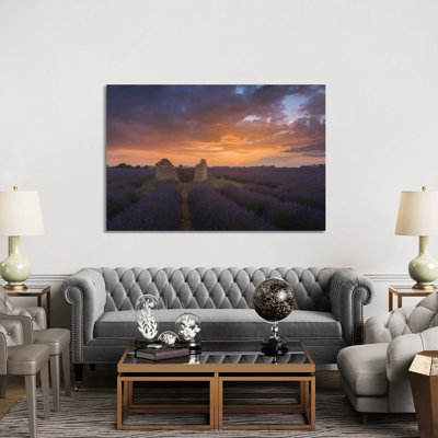 Lavender Fields Of Provence II by Daniel Kordan - Wrapped Canvas Painting