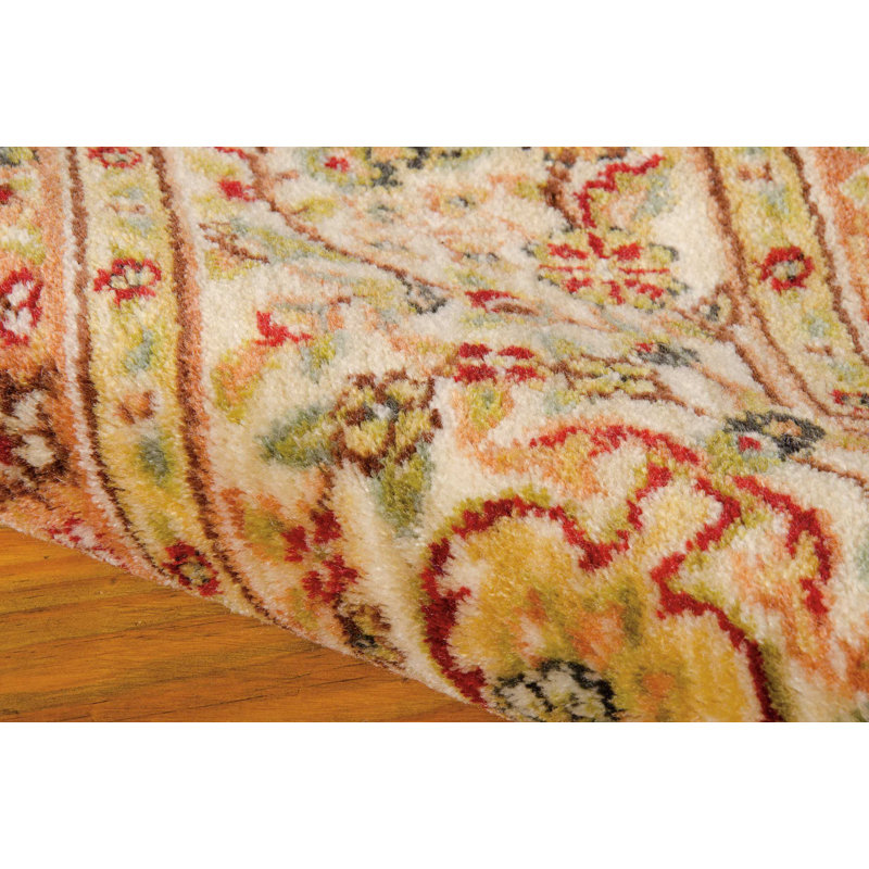 Milpitas Ancient Times Asian Dynasty Red/Orange/Beige Area Rug, Rectangle 7'9" x 10'10"