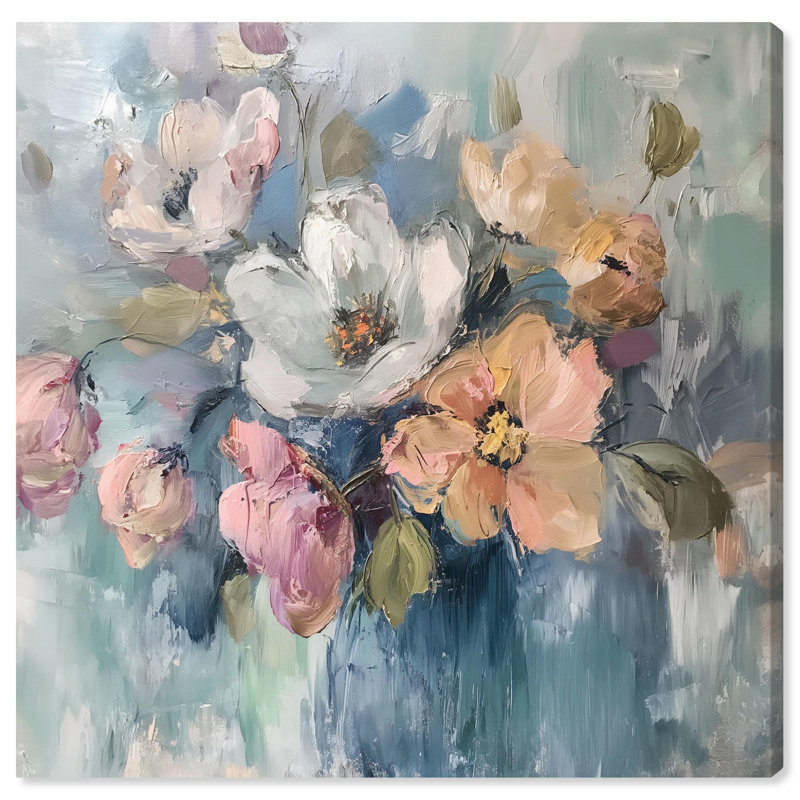 Art floral abstrait Vortex II, H 24 po x l 24 po x P 1,5 po, Toile tendue