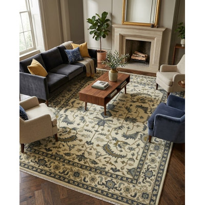 Tapis oriental crème Oushak Chobi