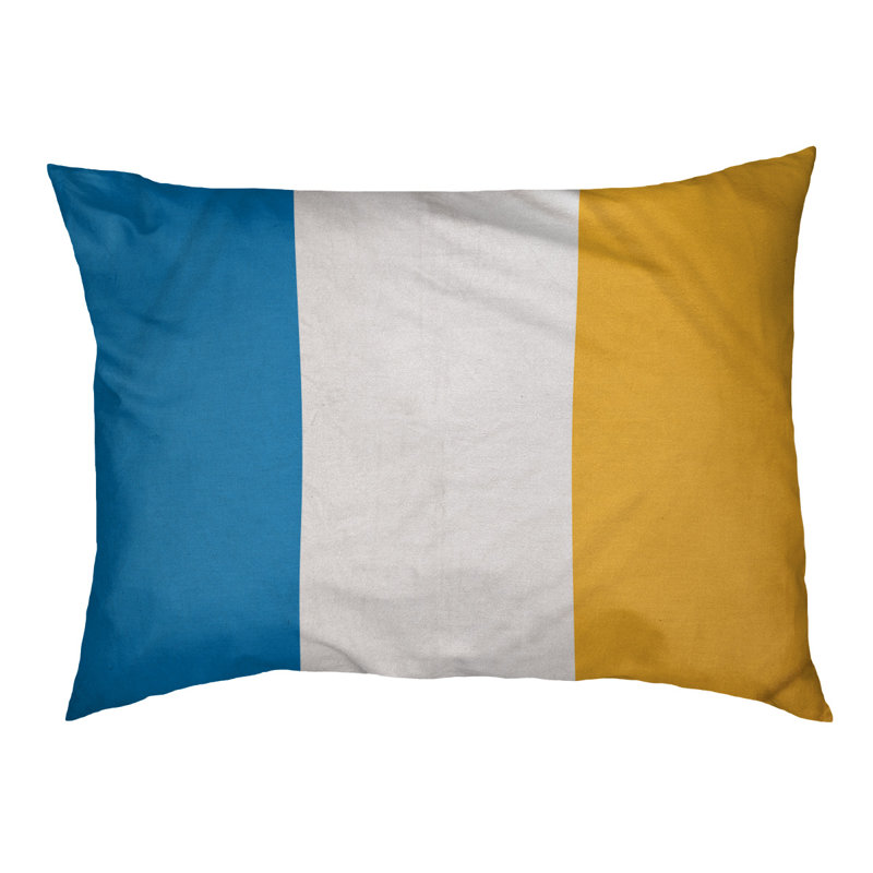 Oreiller Oklahoma, Moyen (l 28 po x P 18 po x H 9,5 po), Bleu basketball / blanc / jaune