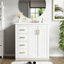 Meuble-lavabo de salle de bain avec lavabo en céramique, armoire de rangement de salle de bain à cadre en bois avec tiroirs et portes à fermeture douce-316591360