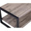Ensemble de cocktail contemporain 3 pièces, 1 table basse rectangulaire et 2 tables de bout carrées, brun rustique, noir, salon, meubles en bois