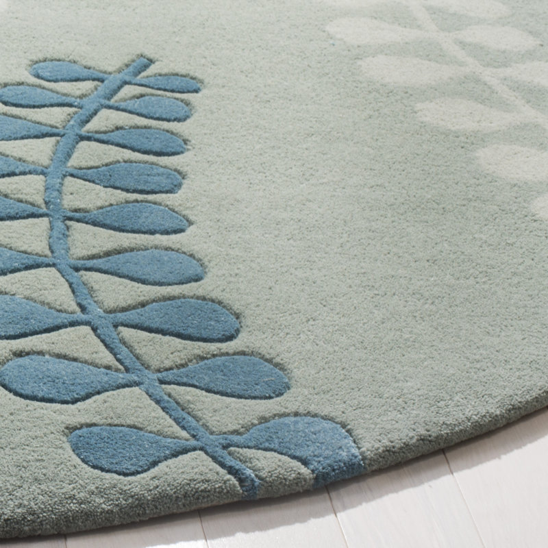 Andersen Hand-Tufted Wool Silver/Light Blue Area Rug, Rectangle 6' x 9'