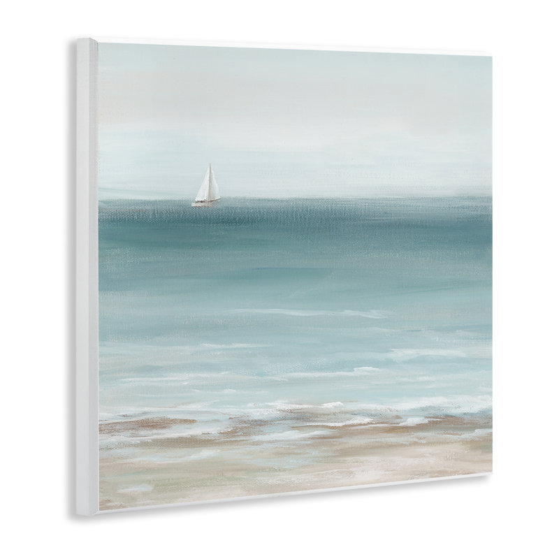 «Faraway Boat on Ocean», art mural sur bois par Nan