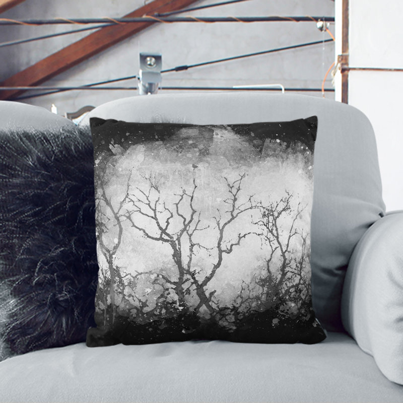 Square Throw Cushion, 40cm H x 40cm W x 15cm D, Black