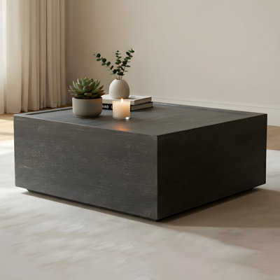 28" Square Natural Travertine Stone Coffee Table for Indoor/Outdoor