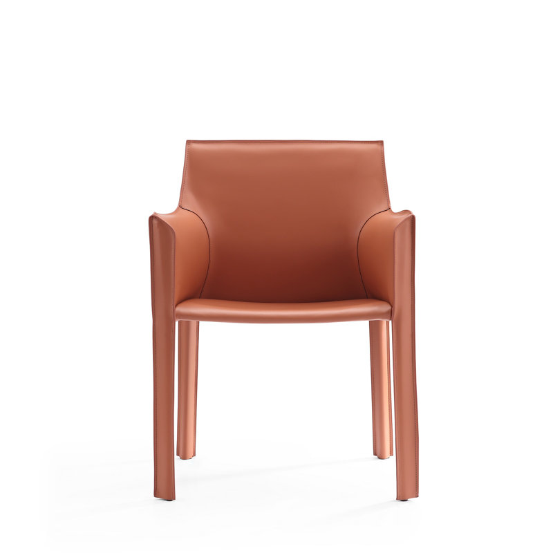 Vogue Clay Faux Leather High-Back Metal Armchair