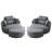 Ern Upholstered Swivel Barrel Chair with Ottoman-882071092