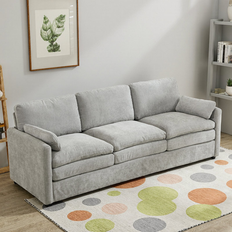 Canapé 89 po en chenille 89 po Cloud, Blanc
