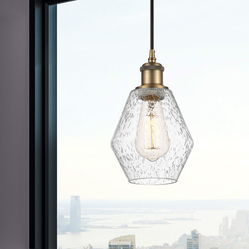 Luminaire suspendu simple à 1 lumière Gabbie, Gris / Argent