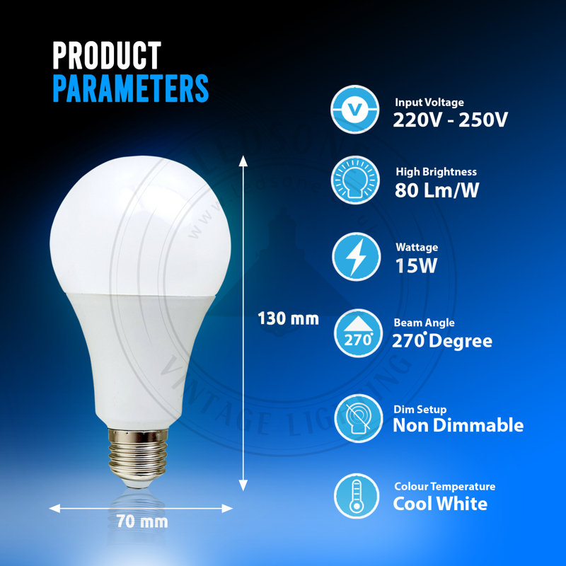 15W E27 LED Vintage Edison Globe Light Bulb