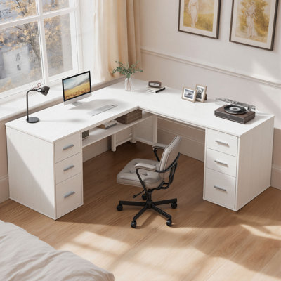 Bureau de direction en L à 6 tiroirs Corsair