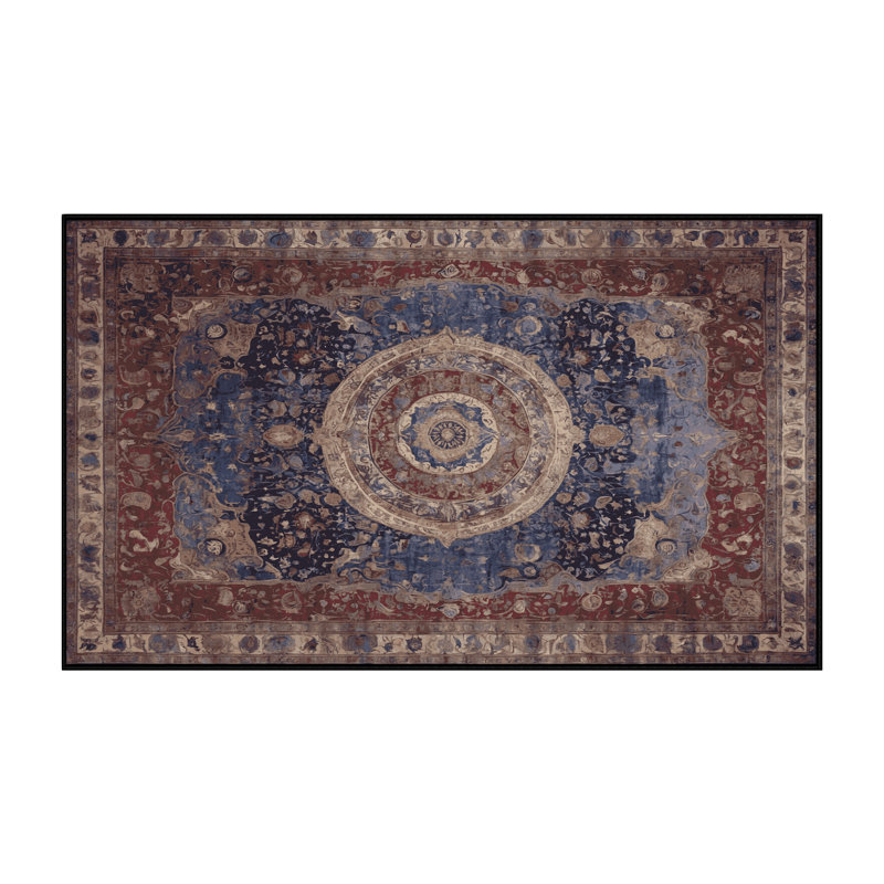 Machine Washable Black Area Rug, Rectangle 4' x 6'