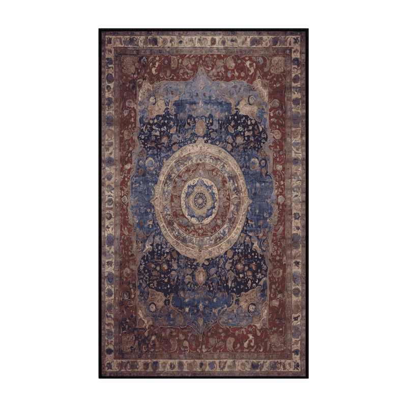 Tapis noir lavable à la machine, Rectangle 7 pi x 9 pi